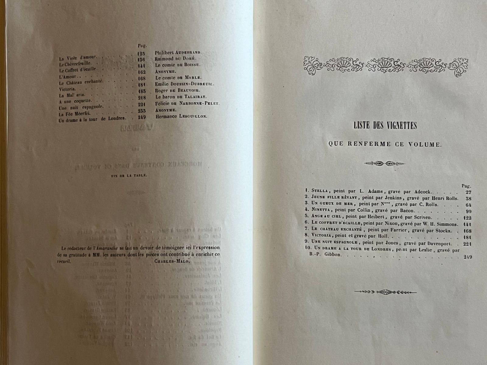 L'Amaranthe, Keepsake Français - Collectif - 1835 | Reflète l'engouement romantique pour les albums-souvenirs illustrés destinés aux élites culturelles | Aufildeslivres.fr