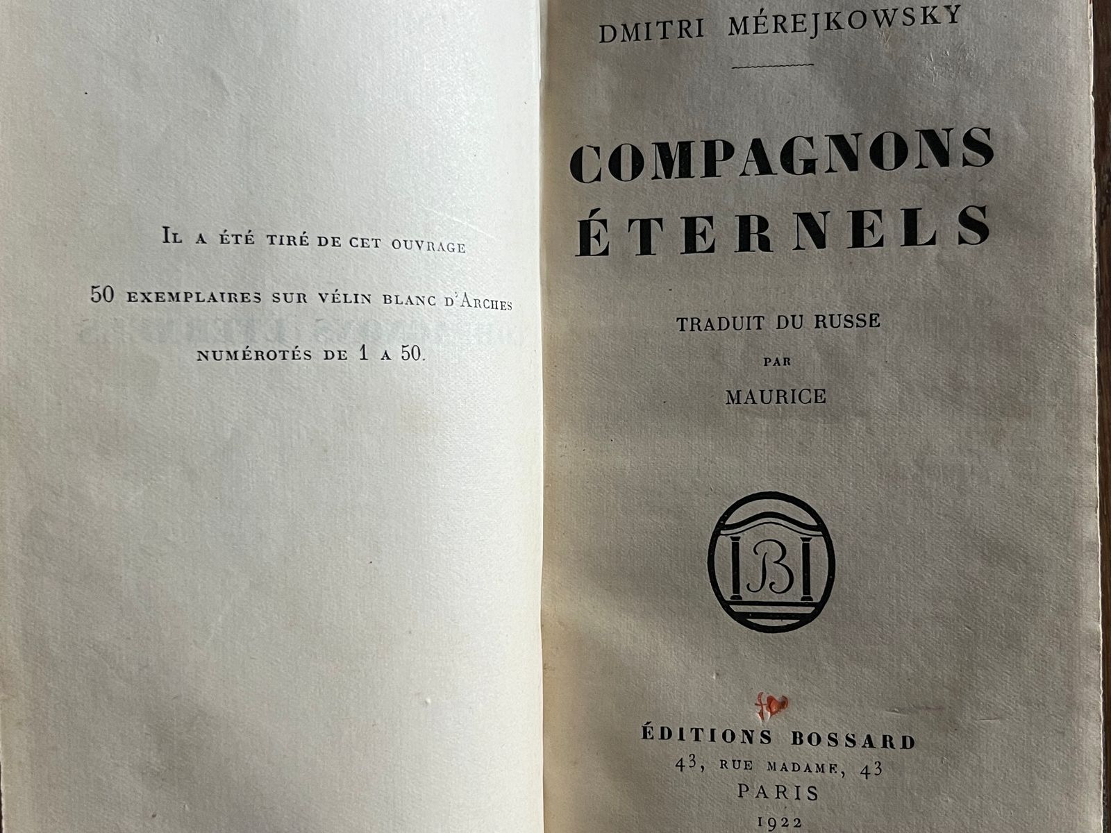 Compagnons Éternels - Dmitri Mérejkowsky - 1922 | Ouvrage majeur de Mérejkowsky, figure de proue du symbolisme russe et trois fois nominé au Prix Nobel de littérature | Aufildeslivres.fr