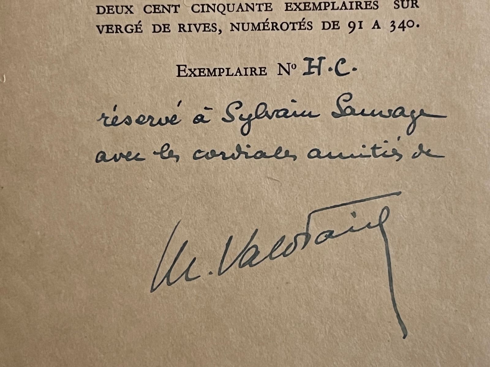 Les Amours pastorales de Daphnis et Chloé - Longus - 1930 | Exemplaire Hors Commerce unique réservé à l'illustrateur Sylvain Sauvage lui-même, le seul artiste ayant reçu un exemplaire personnel en dehors du tirage numéroté | Aufildeslivres.fr