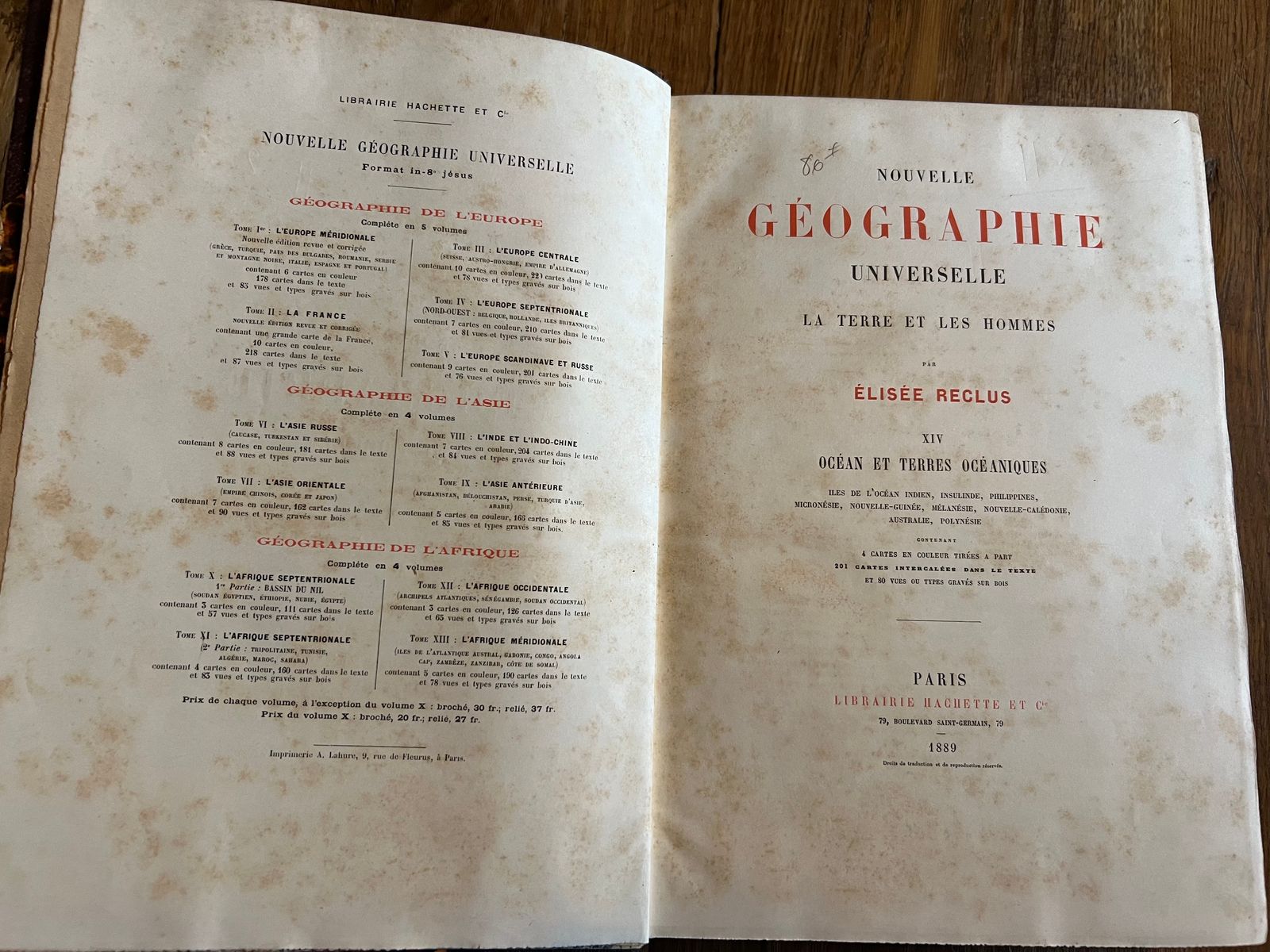 Nouvelle Géographie Universelle – Océans et Terres Océaniques - Élisée Reclus - 1889 | Témoignage intellectuel et scientifique irremplaçable sur la manière dont la fin du XIXe siècle concevait, décrivait et classifiait le monde océanique, à l'apogée de la géographie positiviste française | Aufildeslivres.fr