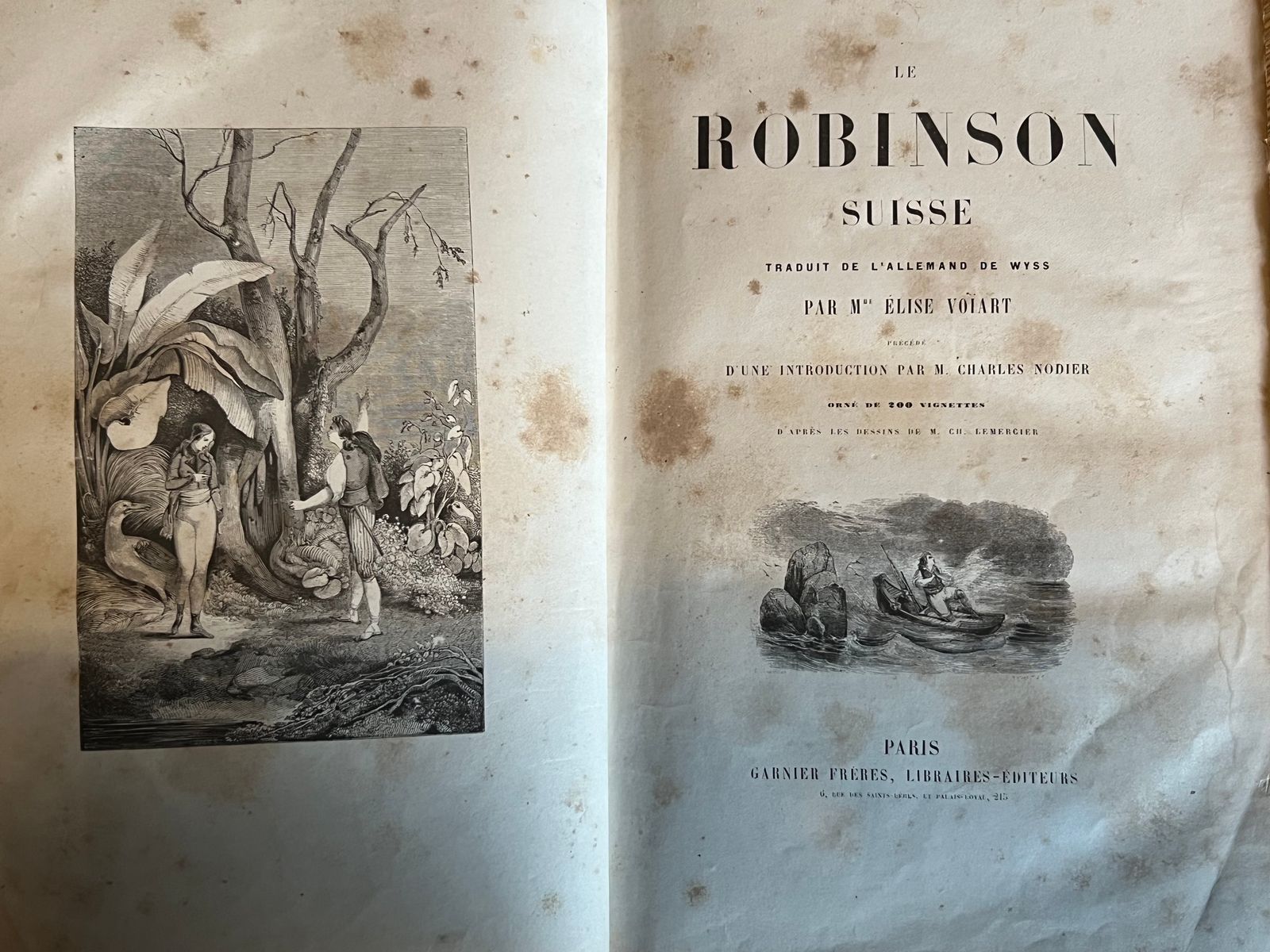 Le Robinson Suisse - Johann David Wyss - 1890 | Couverture rigide en excellent état de conservation, témoignant du soin apporté à cette édition de collection | Aufildeslivres.fr