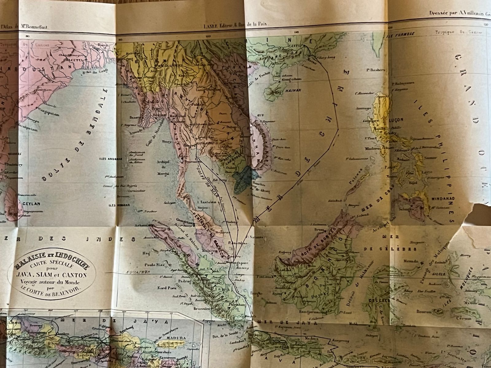 Voyage autour du monde - Australie - Pékin, Yeddo - Java, Siam, Canton - Ludovic de Beauvoir - 1878 | Document historique précieux illustrant les premiers contacts entre l'Occident et l'Extrême-Orient à l'époque moderne | Aufildeslivres.fr