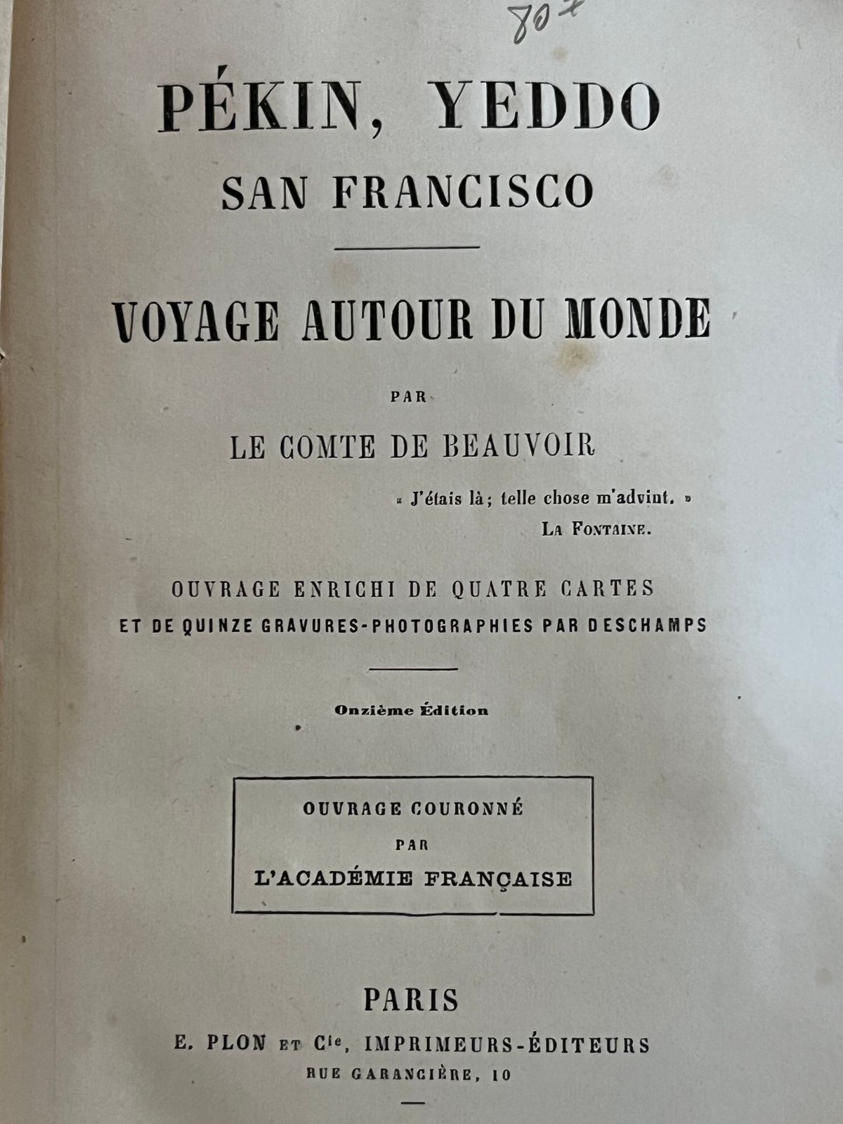 Voyage autour du monde - Australie - Pékin, Yeddo - Java, Siam, Canton - Ludovic de Beauvoir - 1878 | Troisième volume d'une série monumentale en 12 tomes retraçant un périple complet autour du globe | Aufildeslivres.fr