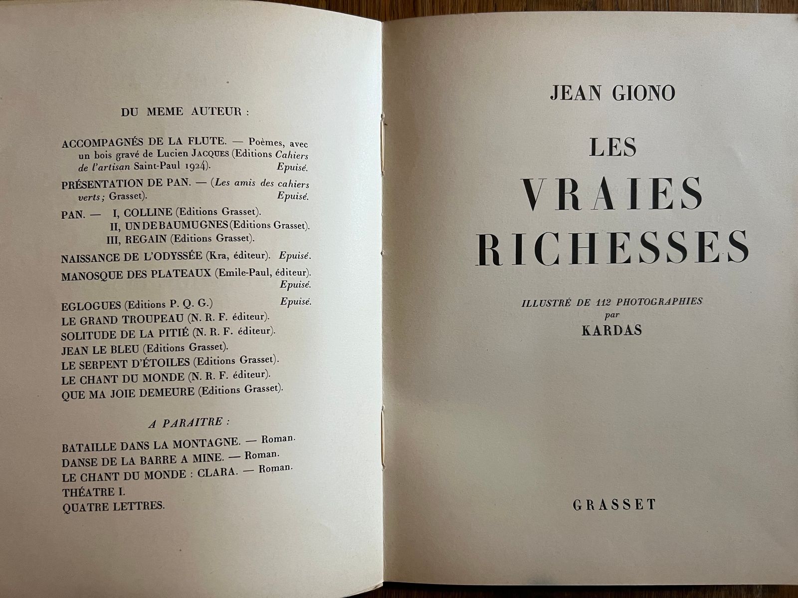 Les Vraies Richesses - Jean Giono - 1936 | Parfait exemple de la collaboration entre littérature et photographie dans l'édition française de l'entre-deux-guerres | Aufildeslivres.fr